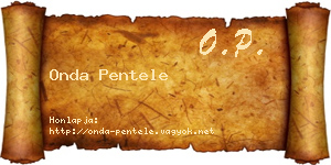 Onda Pentele névjegykártya